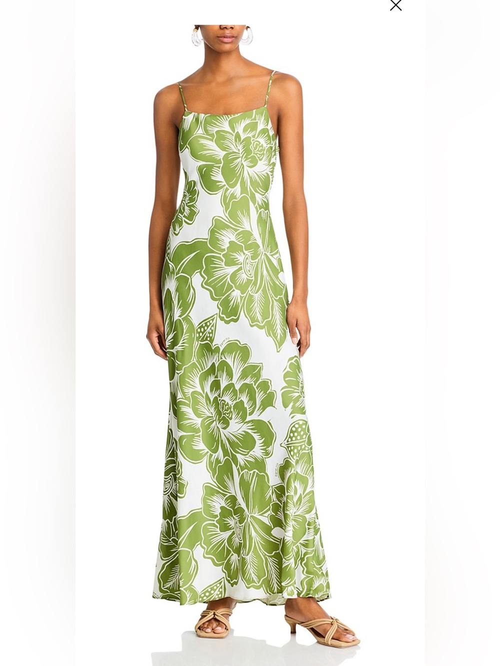 Farm Rio Chita Woodcut Green Maxi Dress. - exclusive